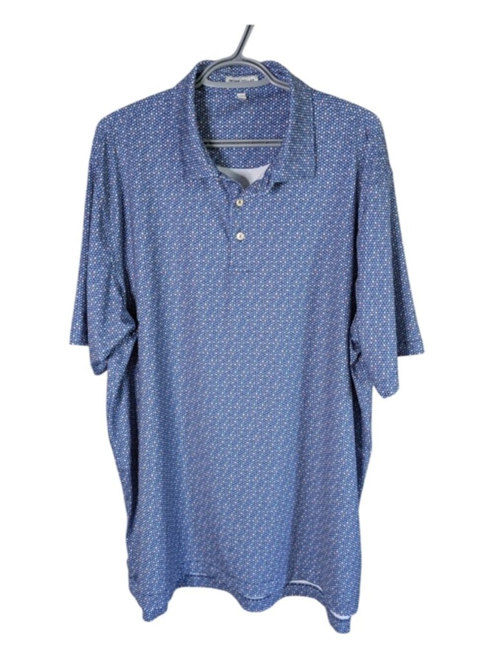 Peter Millar "Summer Comfort" Performance Golf Polo Blue micro-dot Size XL